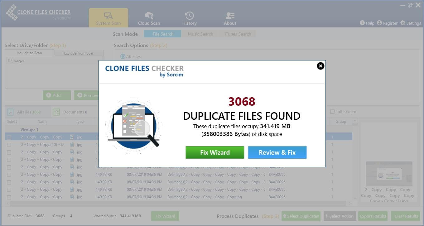 Clone Files Checker