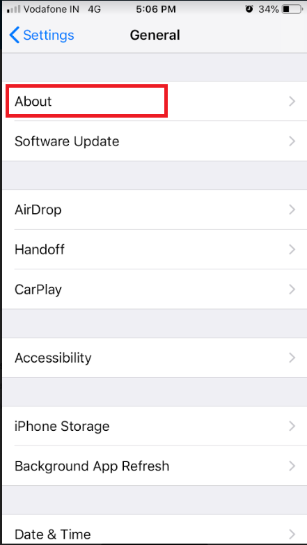 about settings in iphone