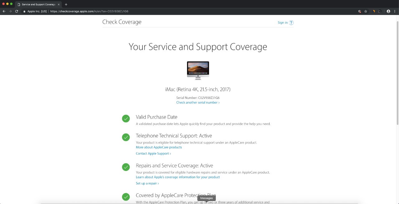 service and support coverage in apple