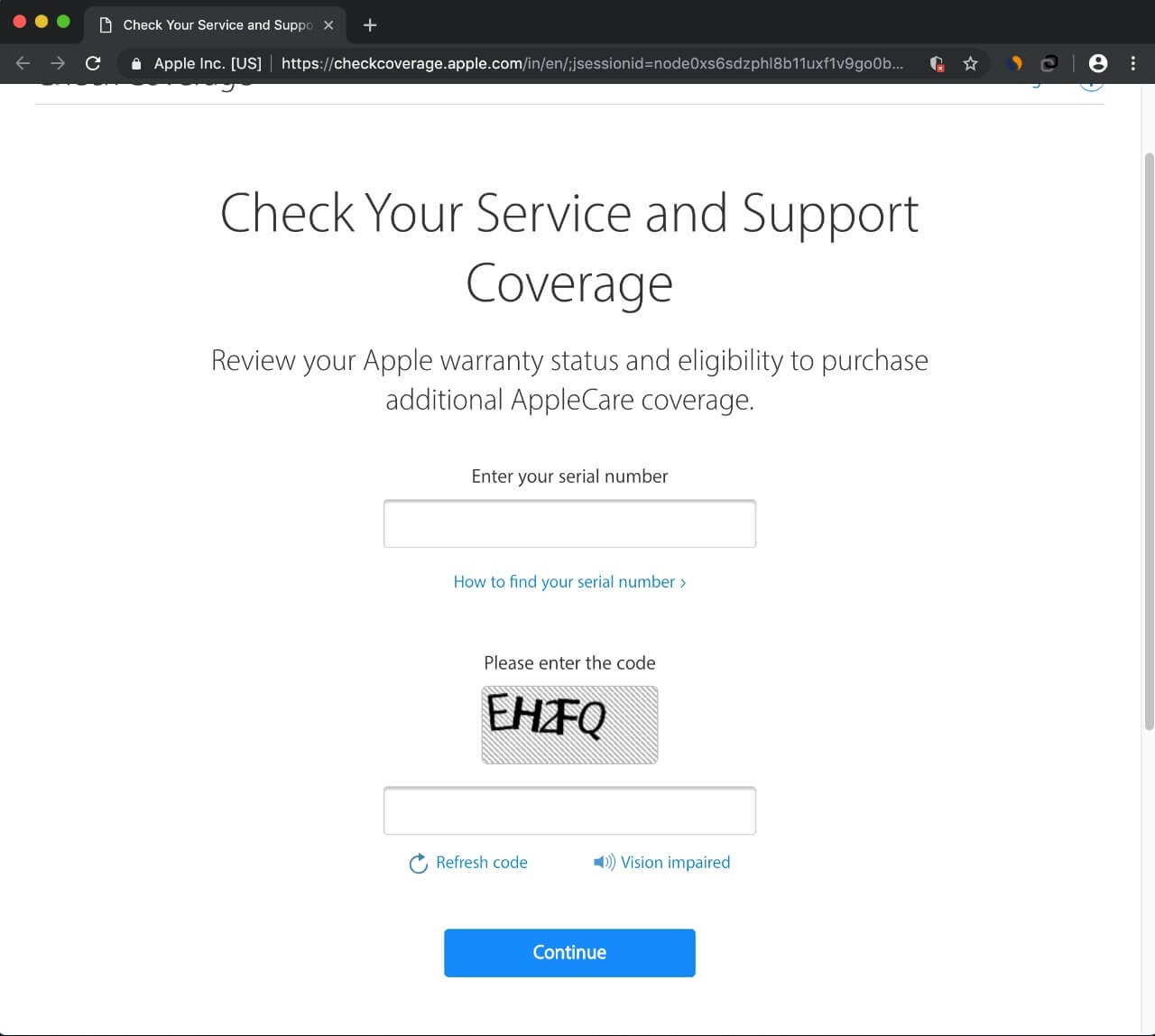 check your service and support