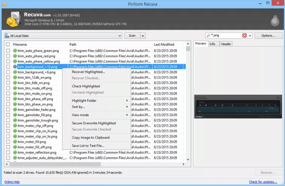 Piriform Recuva recovery tool