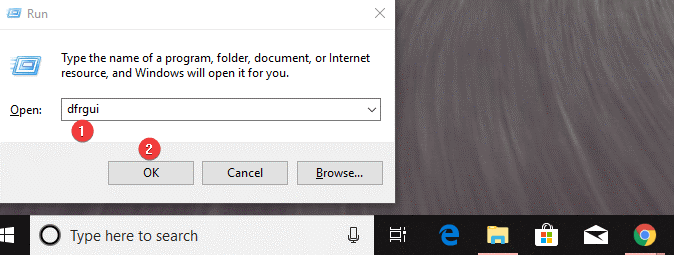 dfrgui on Run Commands