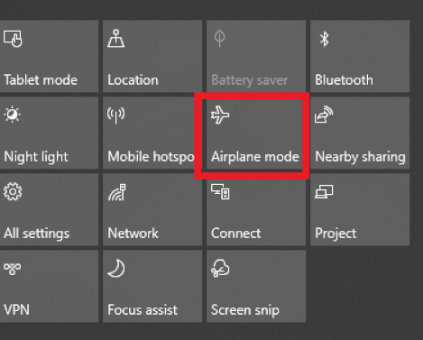 Disable Airplane Mode