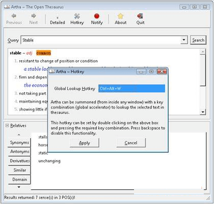 Artha Dictionary app for Windows