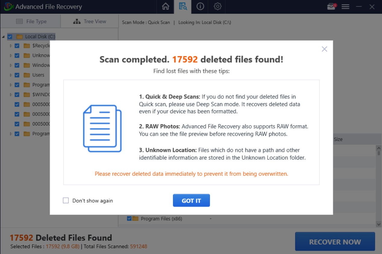 afr detect files