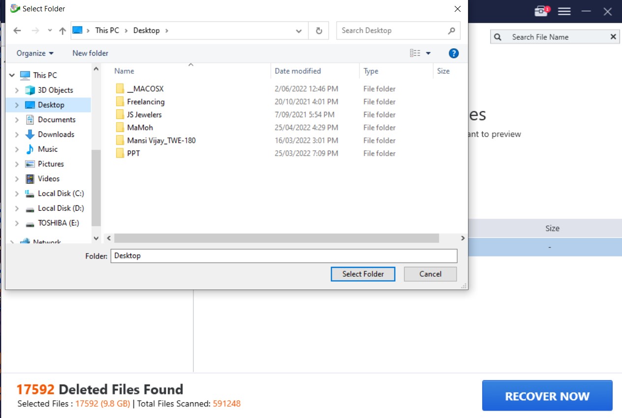 afr select folder