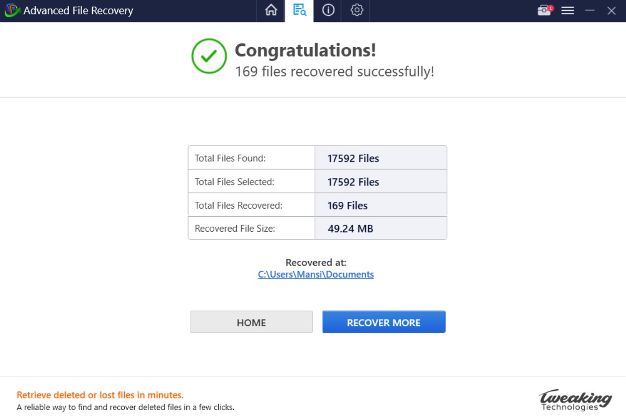 recover file easily