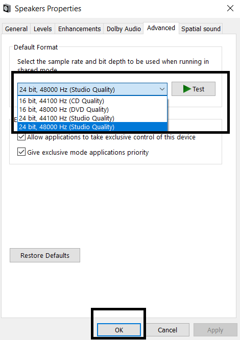 Advanced section sound