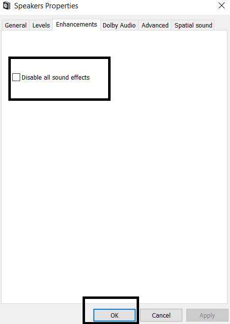 Disable All Sound Effects