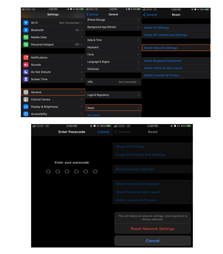 Reset Network Settings
