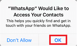 Allow WhatsApp To Access Contacts