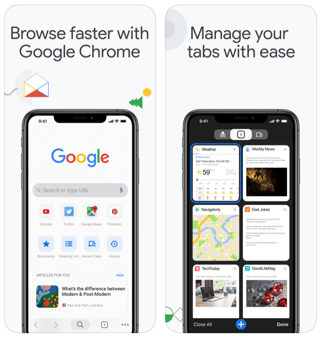 Google Chrome browser for iPhone