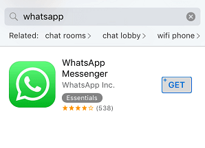 Install WhatsApp from App Store