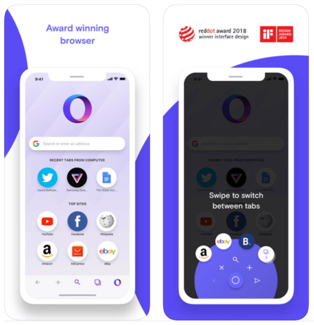 Opera browser for iPhone