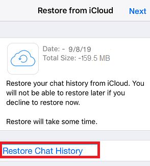 Restore WhatsApp Chat History