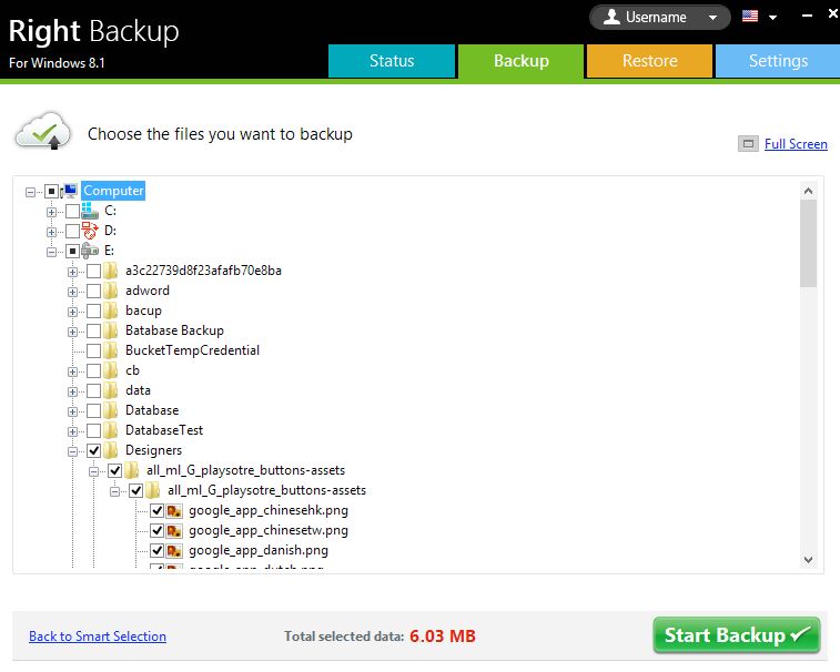 RightBackup - File Access Denied