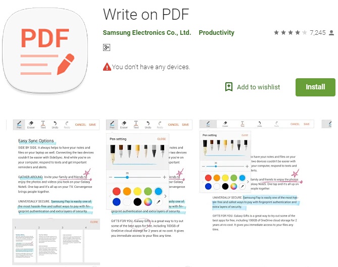 Write on pdf