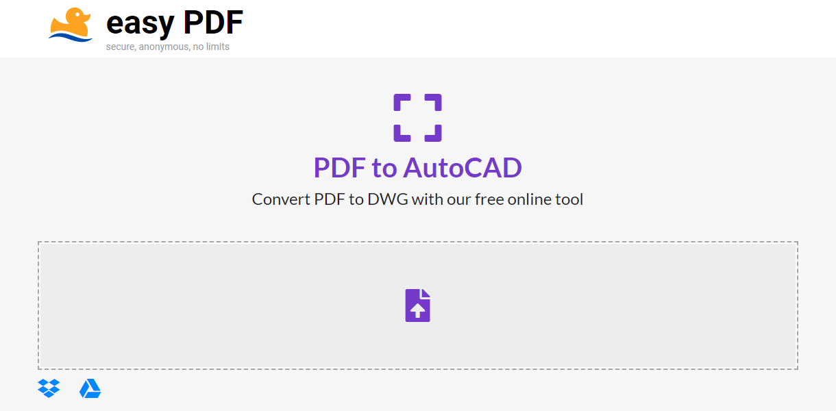 easyPDF PDF to DWG converter online