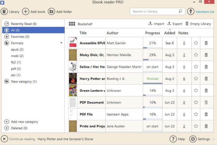 icecream ebook reader