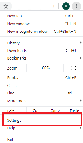 Click on Settings