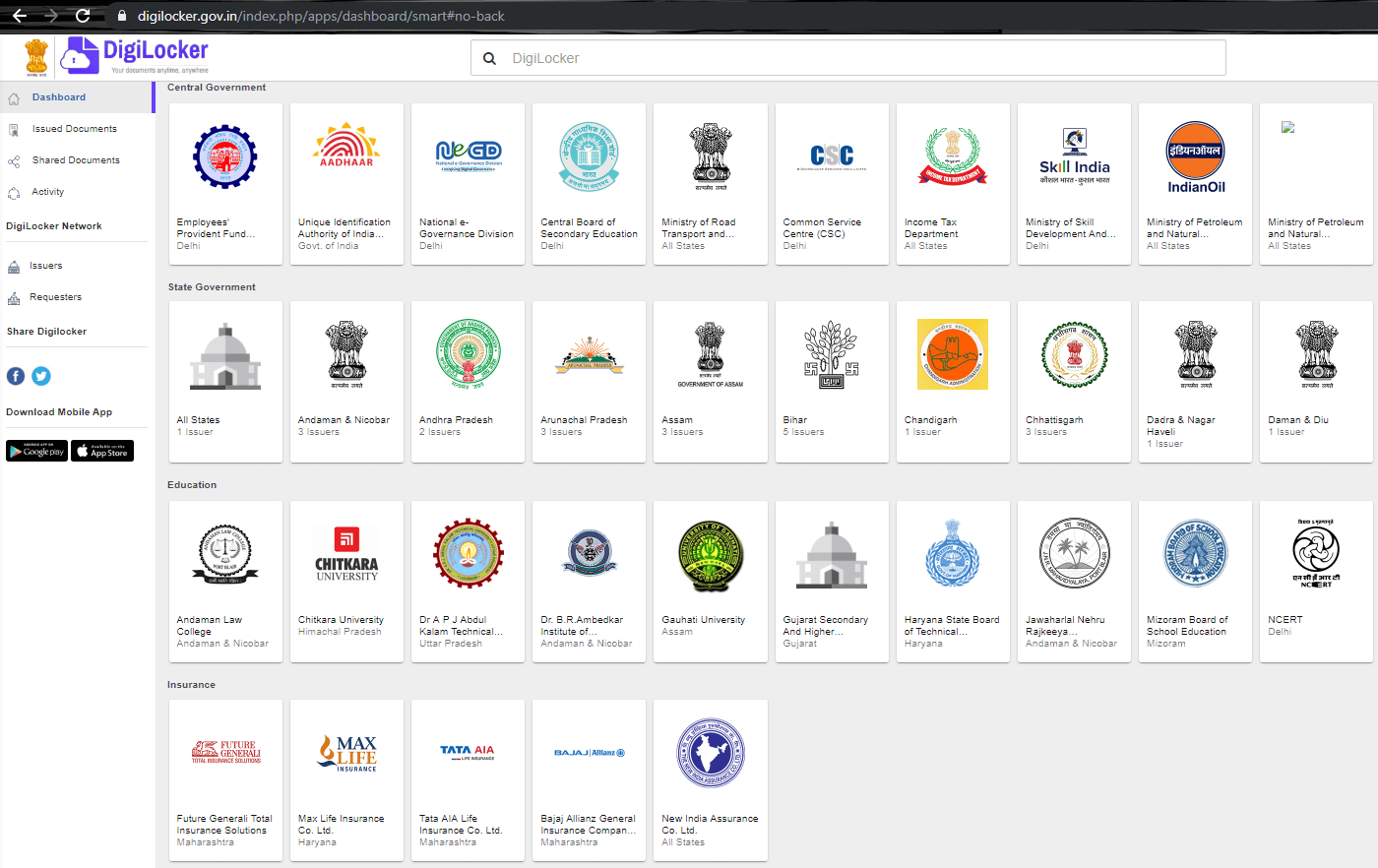 Download original documents from government digital locker