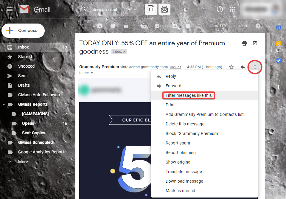 Gmail Filters Email Action