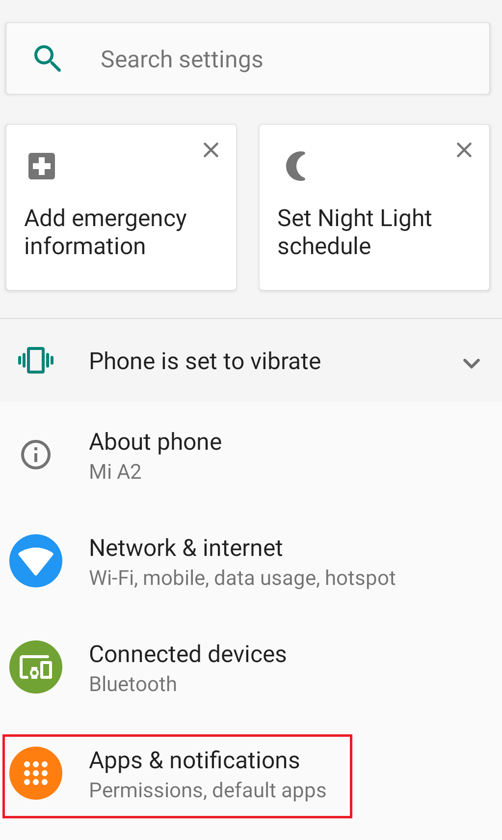 Tap on Apps & notifications