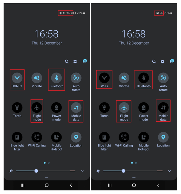 airplane mode on Android notification bar
