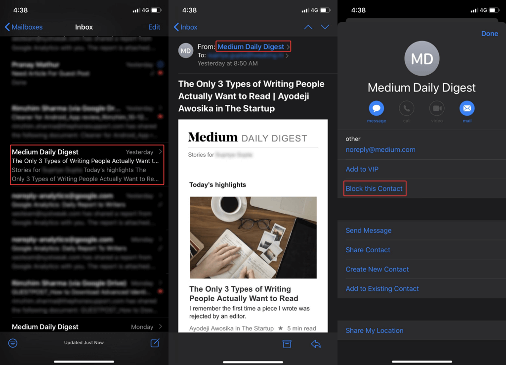 how to block emails on iPhone with iOS 13 block sender options