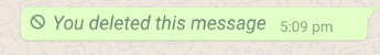 you deleted this message - WhatsApp features