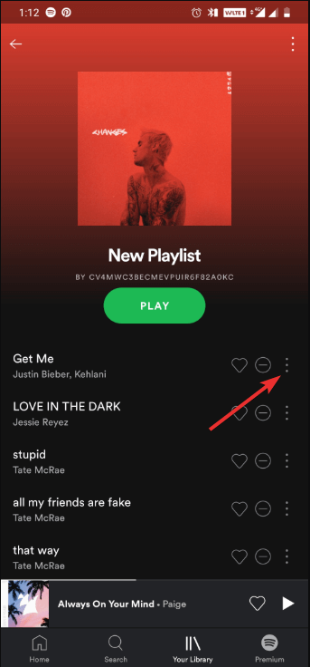 Click on the three-dots