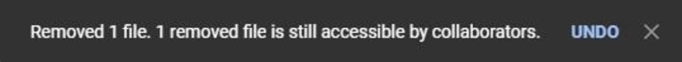 Google Drive Undo Action