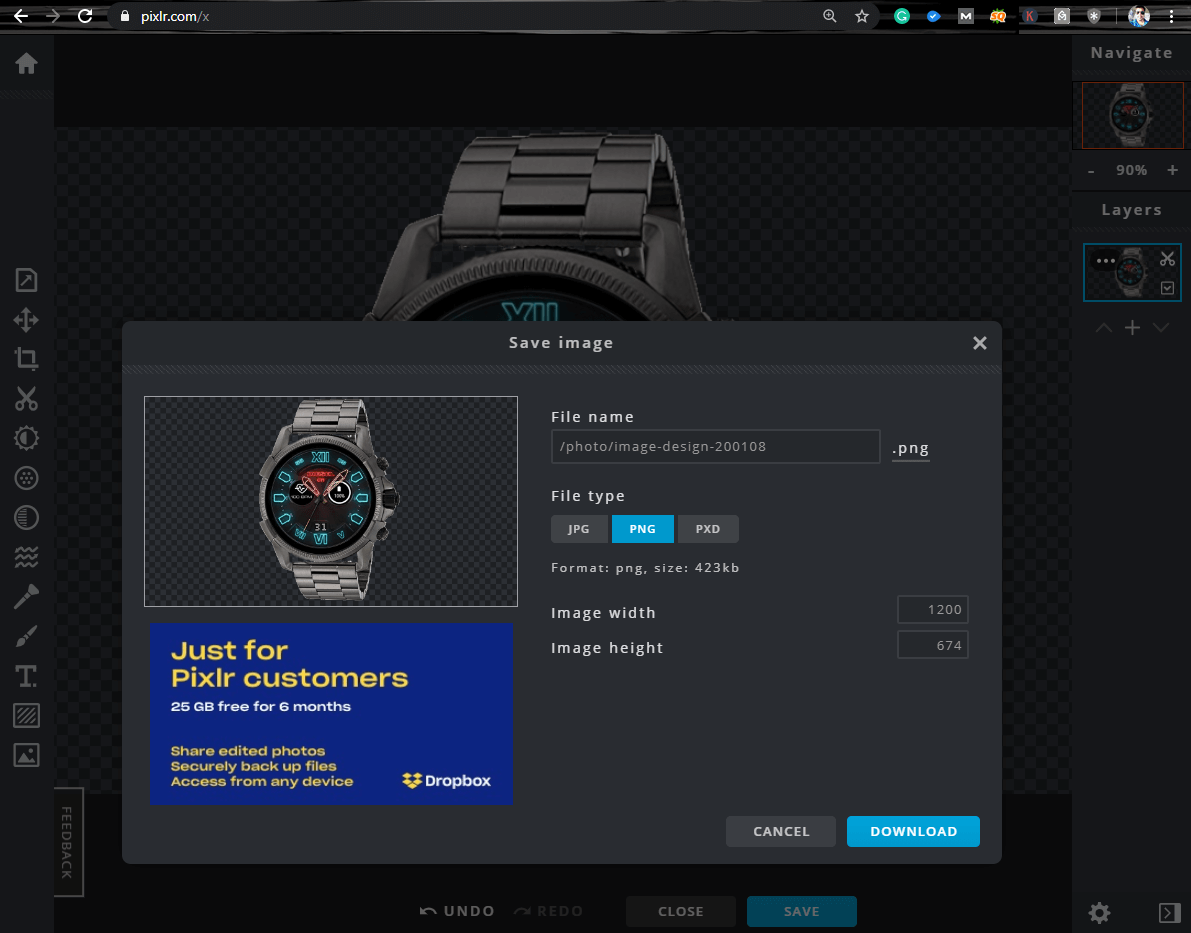 Save A Portion of Photo into PNG Format