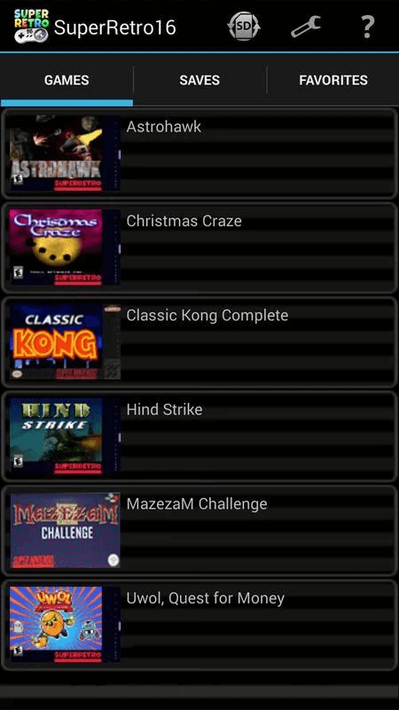 SuperRetro16- SNES Emulator For Android