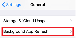 Tap on Background App Refresh