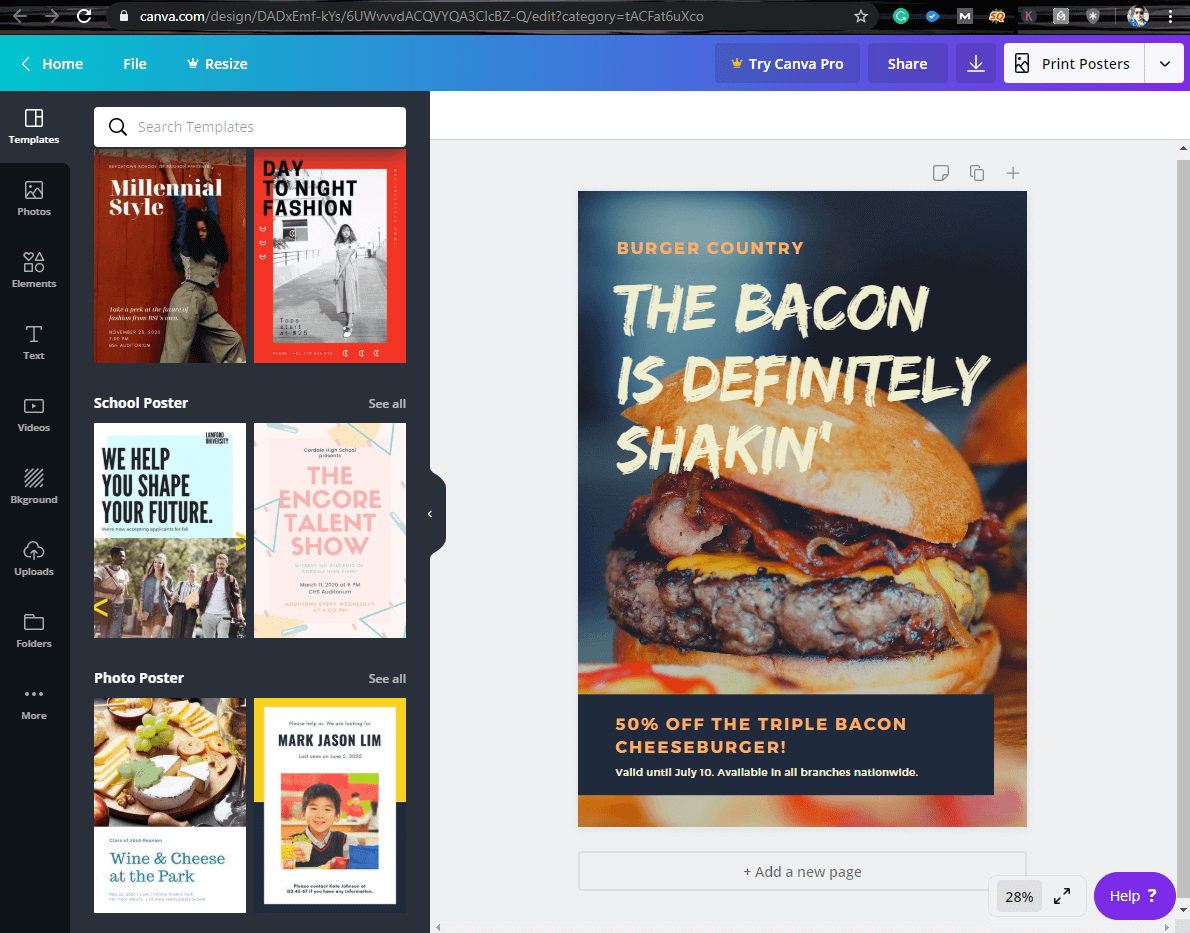 Using Canva Online Photo Editor