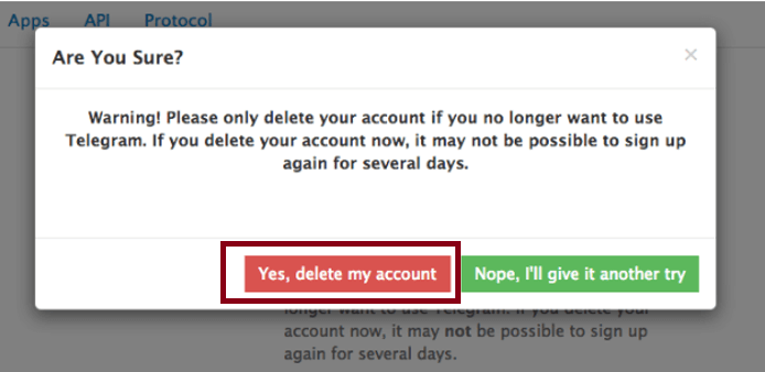 deactivate Telegram account permanently