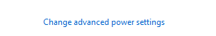 Change advanced power settings