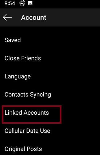 Click On the Linked accounts on Instagram