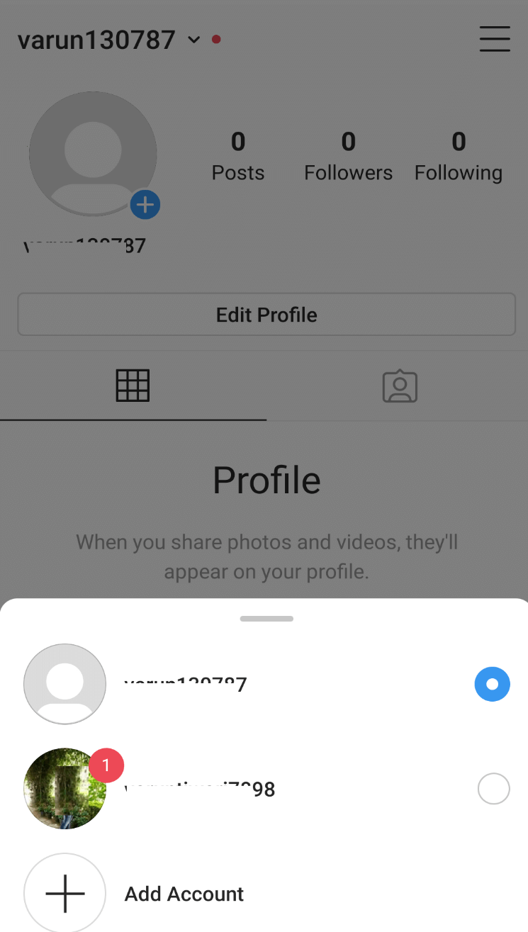 List of Instagram account will appear