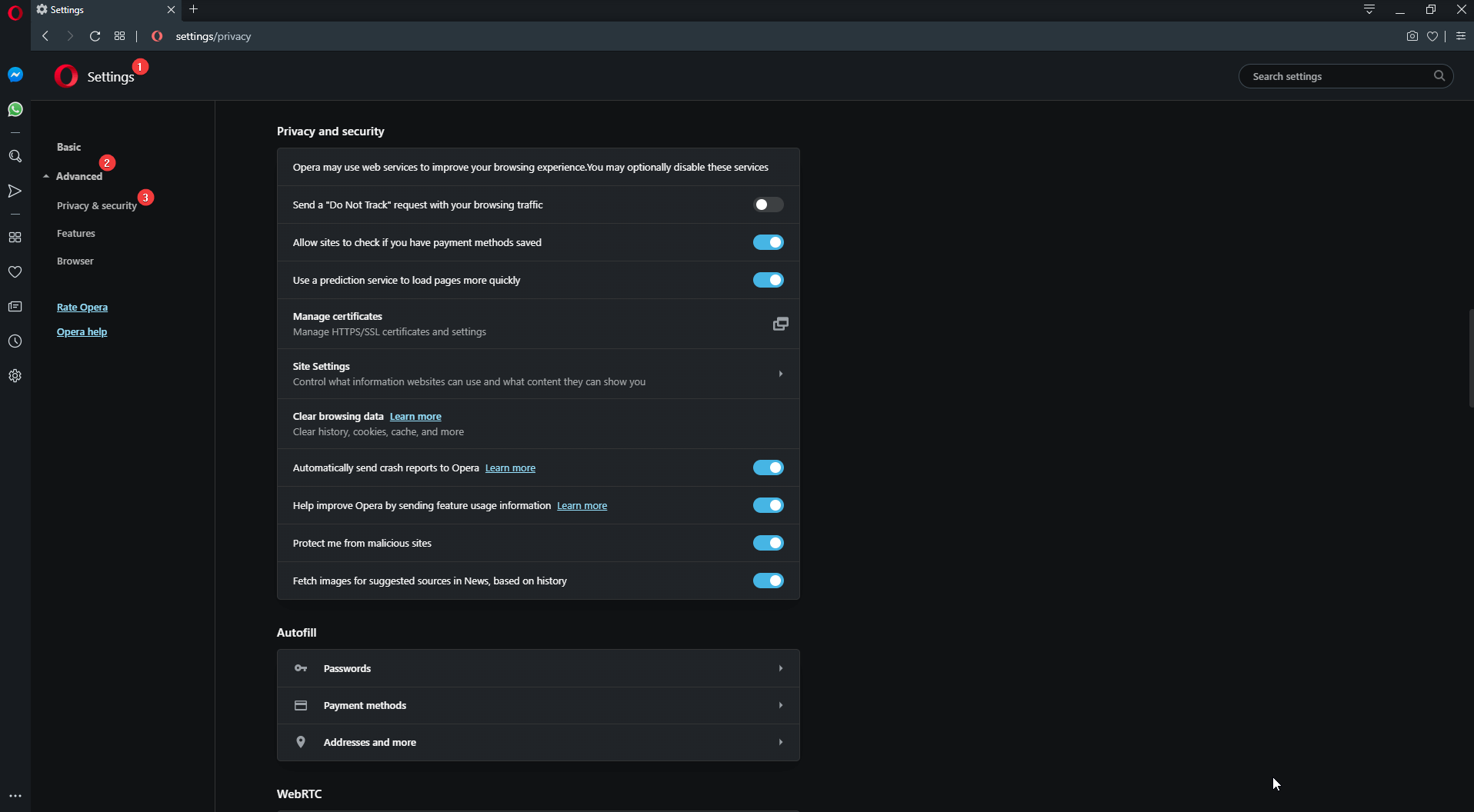 Opera Privacy & Security