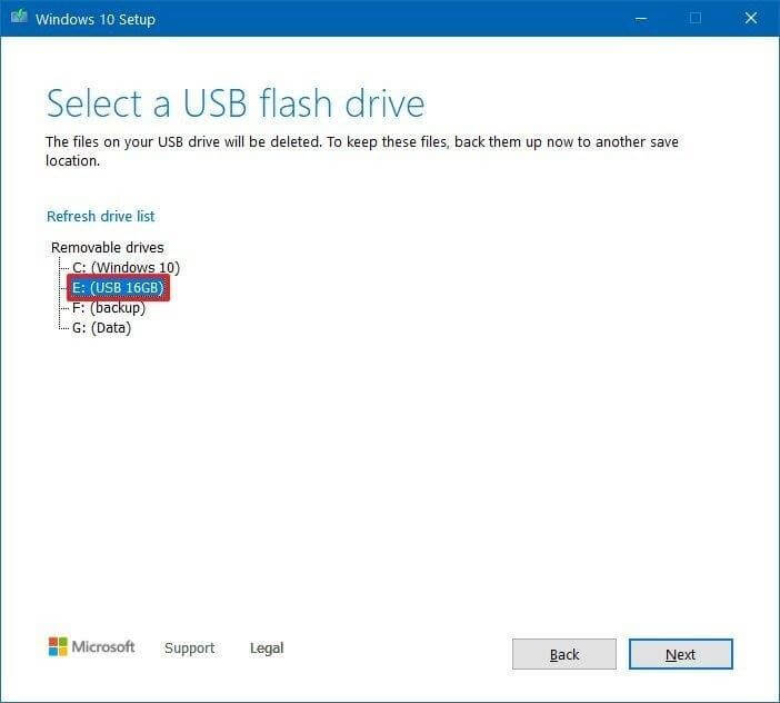 Select USB Flash (1)
