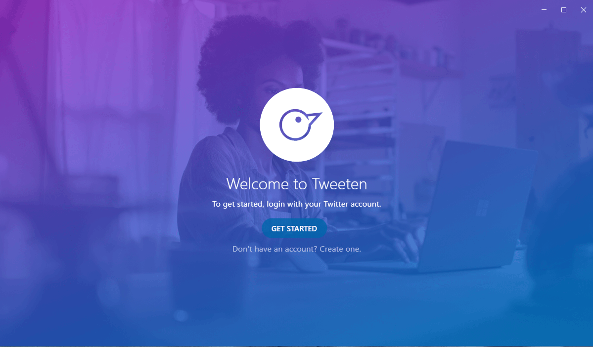 Tweeten StartUp page