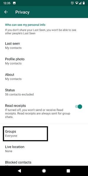 WhatsApp group chats
