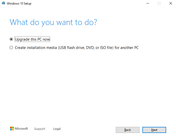 Windows 10 installation