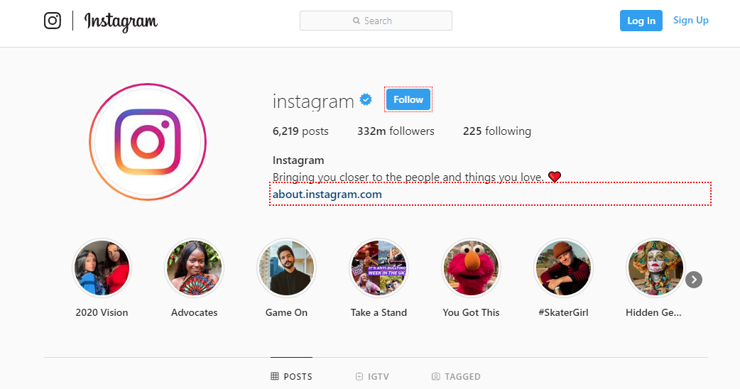 adding links to the Instagram