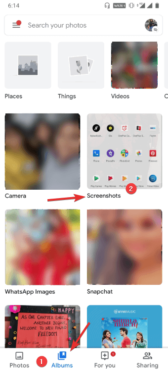all your screenshots at a single place