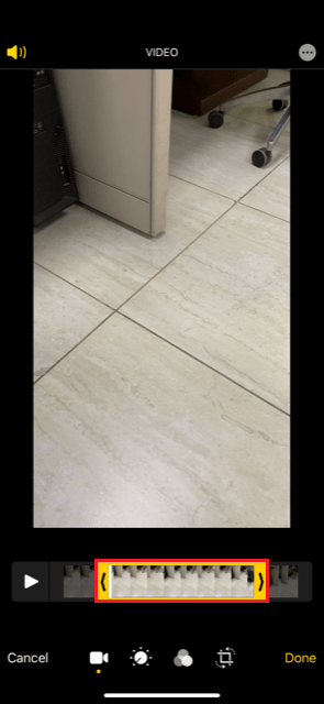 trim feature on iPhone