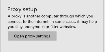 Change proxy settings