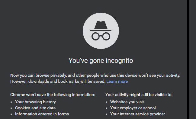Incognito Mode of Chrome